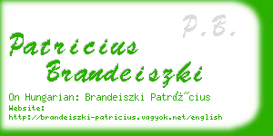 patricius brandeiszki business card